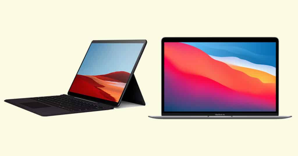 مقایسه سرفیس پرو ایکس با مک بوک ایر 2020
